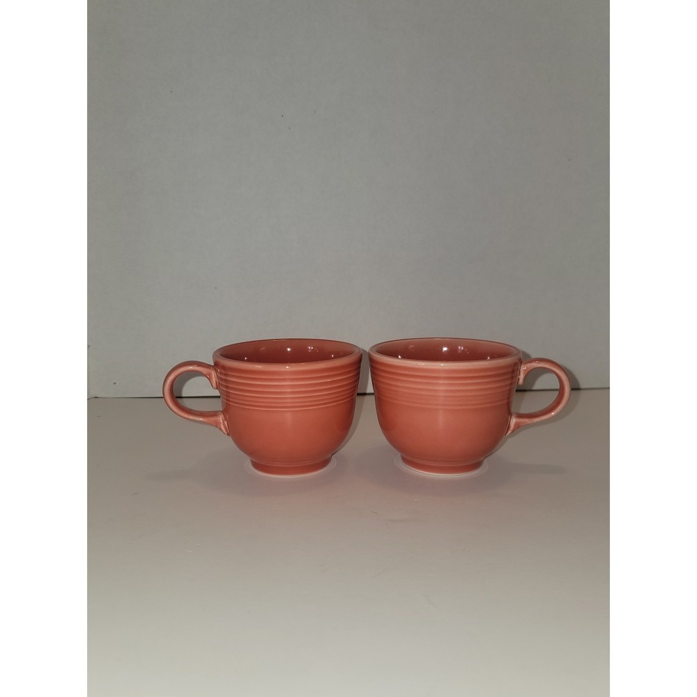 Homer Laughlin FIESTAWARE PERSIMMON Pattern Pair Of Coffee Cups 90s 1997 Retired